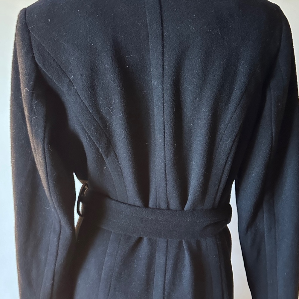 Forecaster of Boston Lambswool Black Belted Maxi Walker Coat Size 0 NWT - Picture 6 of 10